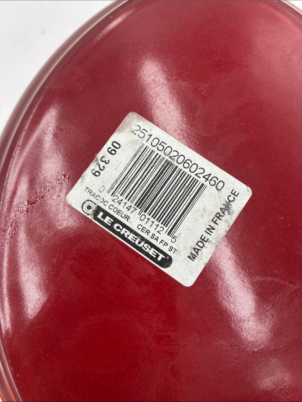 Le Creuset Red Heart-Shaped Cocotte with Black Knob